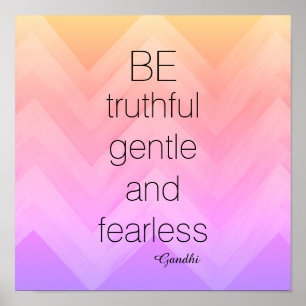 Gandhi-Zitat-Poster Zickzack als rücksichtsvoll Poster