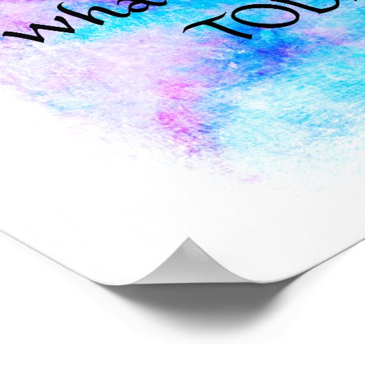 Gandhi zitieren Aquarell türkis und lila Poster (Ecke)