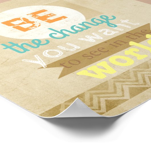 Gandhi zitiert Poster-Typografie inspirierenden Te Poster (Ecke)