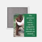 Gandhis Tierquotation Magnet (Vorderseite/Rückseite)