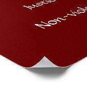 Gandhis Worte über Gerechtigkeit und Mitgefühl Poster (Ecke)