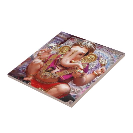 Ganesh (गणेश) - indischer Elefant-Gottheit Fliese (Seite)