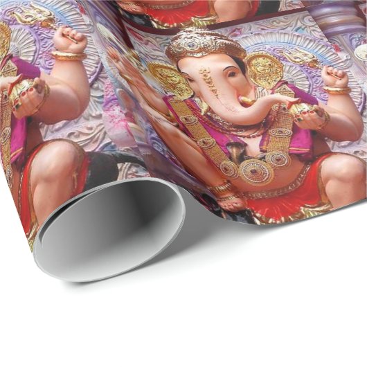 Ganesh (गणेश) - indischer Elefant-Gottheit Geschenkpapier (Rolleneckpunkt)