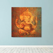 Ganesh auf einem Stein-Hintergrund Leinwanddruck (Insitu (Holzboden))