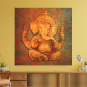 Ganesh auf einem Stein-Hintergrund Leinwanddruck (Insitu (Wohnzimmer))