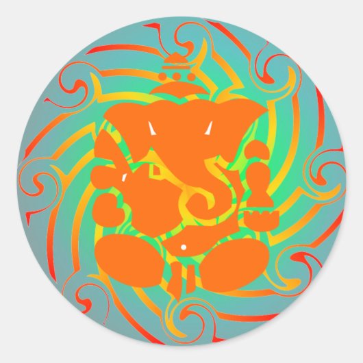 Ganesh-Aufkleber Runder Aufkleber (Vorderseite)