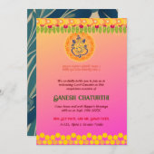 Ganesh Chaturthi Floral Colorful Einladung (Vorne/Hinten)