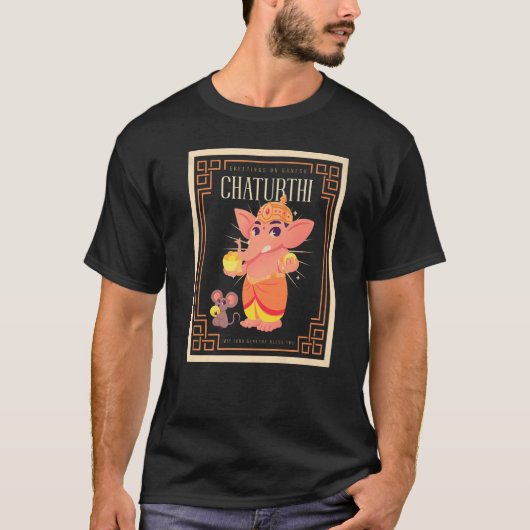Ganesh Chaturthi Hinduismus Wohlstand gutes Glück T-Shirt (Vorderseite)