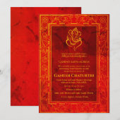 Ganesh Chaturthi Puja Einladung (Vorne/Hinten)