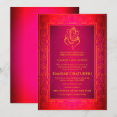Ganesh Chaturthi Puja Einladung (Vorne/Hinten)