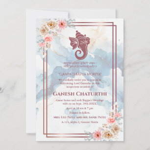 Ganesh Chaturthi Puja Floral Einladung