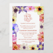Ganesh Chaturthi Puja Floral Einladung (Vorne/Hinten)