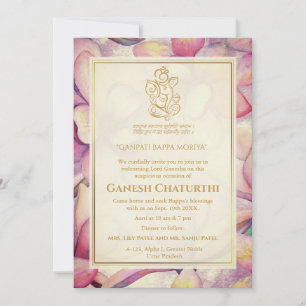 Ganesh Chaturthi Puja Floral Einladung