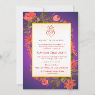 Ganesh Chaturthi Puja Floral Einladung