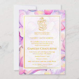 Ganesh Chaturthi Puja Floral Einladung