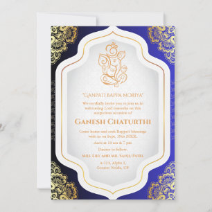 Ganesh Chaturthi Puja Golden Einladung