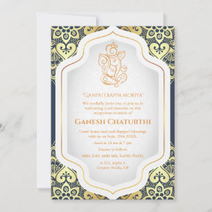 Ganesh Chaturthi Puja Golden Einladung