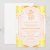 Ganesh Chaturthi Puja Golden Einladung (Vorne/Hinten)