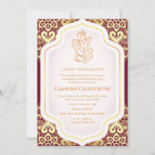 Ganesh Chaturthi Puja Golden Einladung (Vorderseite)