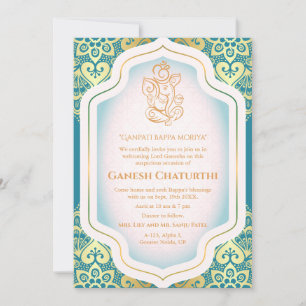 Ganesh Chaturthi Puja Golden Einladung
