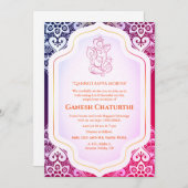 Ganesh Chaturthi Puja Golden Einladung (Vorne/Hinten)