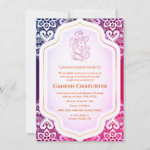Ganesh Chaturthi Puja Golden Einladung