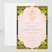 Ganesh Chaturthi Puja Golden Einladung (Vorne/Hinten)