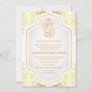 Ganesh Chaturthi Puja Golden Einladung