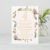 Ganesh Chaturthi Puja Minimal Leafy Tropical Einladung (Stehend Vorderseite)