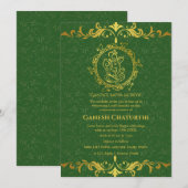 Ganesh Chaturthi Puja Roya Golden Elements Einladung (Vorne/Hinten)