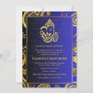 Ganesh Chaturthi Puja Roya Golden Elements Einladung