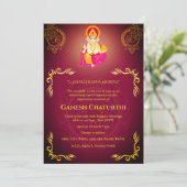 Ganesh Chaturthi Puja Roya Golden Elements Einladung (Stehend Vorderseite)