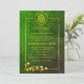 Ganesh Chaturthi Puja Royal Golden Einladung (Stehend Vorderseite)