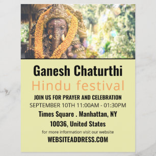 Ganesh der hinduistische Gott, Hindu-Veranstaltung Flyer