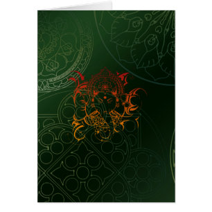 Ganesh Elefant-Mandala-orange grünes Yoga Asien