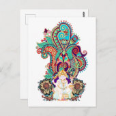Ganesh Elephant God Colorful Paisley Postkarte (Vorne/Hinten)