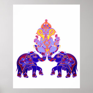 Ganesh Elephant hob Gott von Elefanten auf Poster