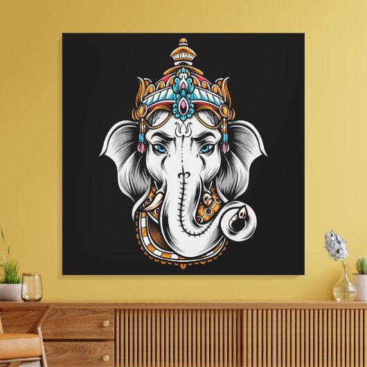 Ganesh Elephant Leinwanddruck (Insitu (Wohnzimmer))