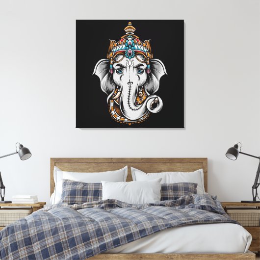 Ganesh Elephant Leinwanddruck (Insitu (Schlafzimmer))