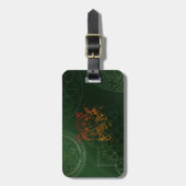 Ganesh Elephant Mandala orange green Yoga Asia Gepäckanhänger (Vorderseite vertikal)