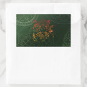 Ganesh Elephant Mandala orange green Yoga Asia Rechteckiger Aufkleber (Tasche)