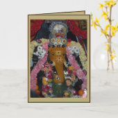 Ganesh Foto Diwali Karte - Porträt (Gelbe Blume)