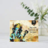 Ganesh Ganesha Hindu India Asian Elephant Deity Postkarte (Stehend Vorderseite)