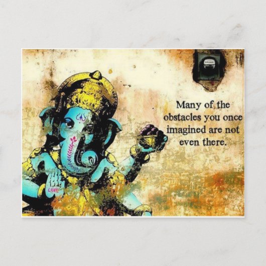 Ganesh Ganesha Hindu India Asian Elephant Deity Postkarte (Vorderseite)