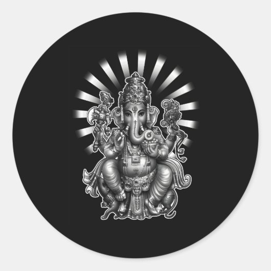 Ganesh Ganesha Runder Aufkleber (Vorderseite)
