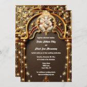 Ganesh gold indische traditionelle Hindu Hindu Lic Einladung (Vorne/Hinten)