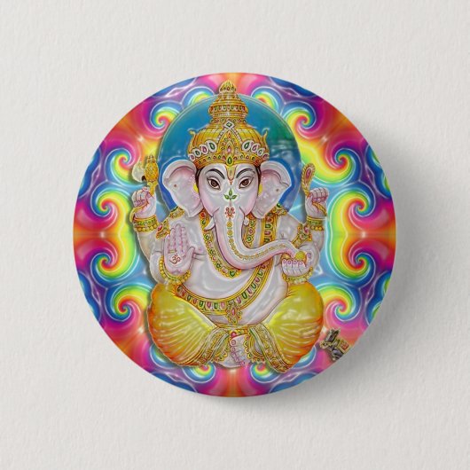 Ganesh- GoodLuck Knopf Button (Vorderseite)