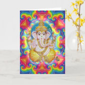 Ganesh Grußkarte Karte (Gelbe Blume)