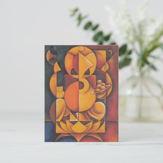 GANESH HINDU GOD ABSTRAKT ART POSTKARTE (Stehend Vorderseite)