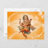 GANESH HINDU GOD POSTKARTE (Vorne/Hinten)